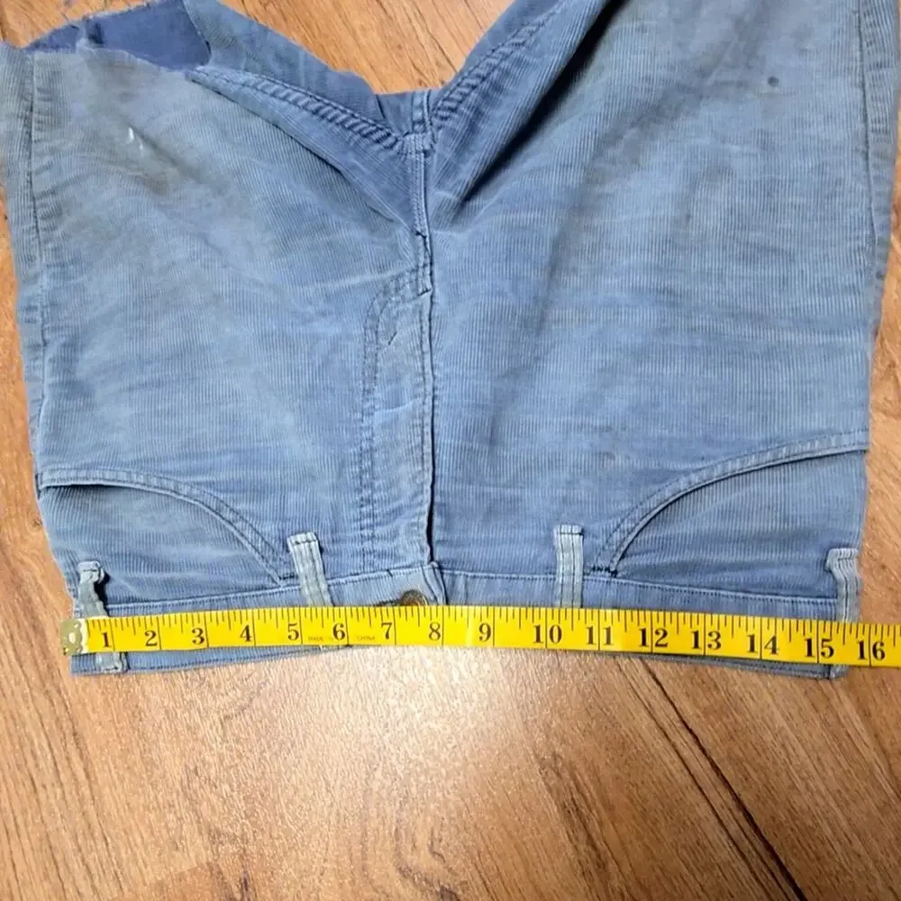Vintage Corduroy Shorts Distressed Blue Mens 31 Cutoff Shorts